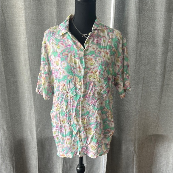 All Saints Cream Button Down Shirt with Notched Collar - Picture 1 of 5